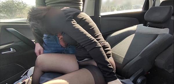  Dogging my wife in public car parking after work and a voyeur fucks her pussy until she cums 4K - MissCreamy
